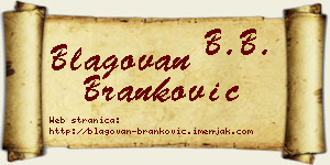 Blagovan Branković vizit kartica